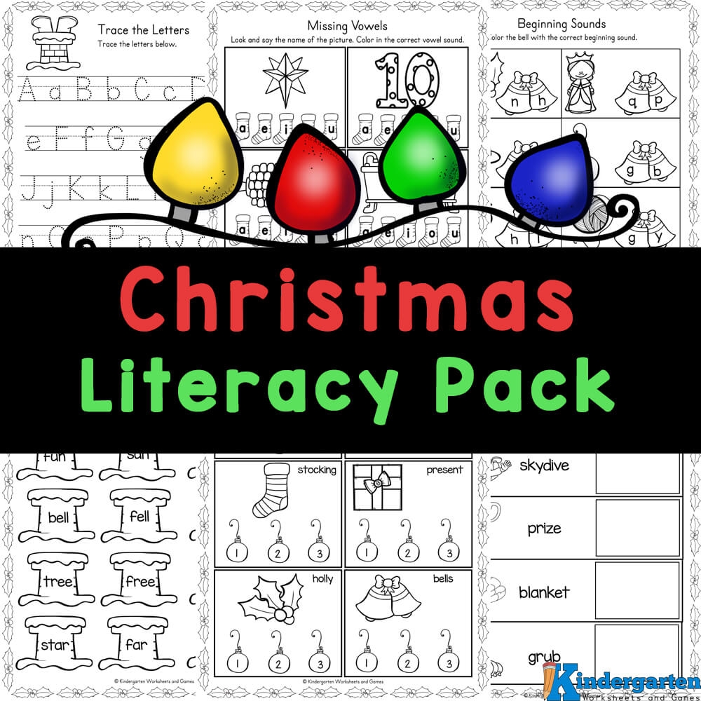 christmas phonics worksheets for kindergarten