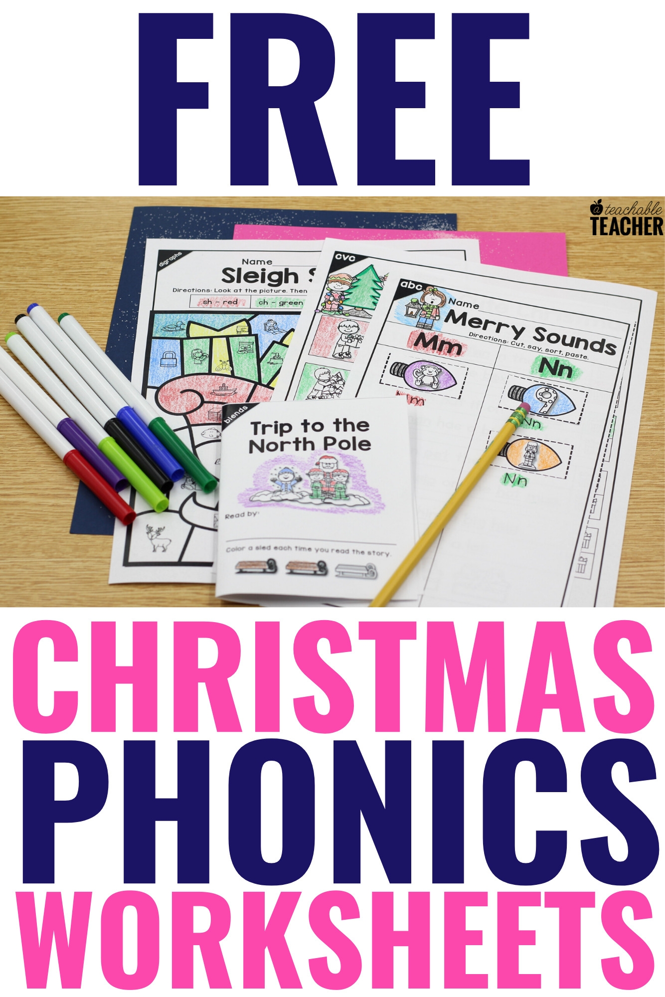 Free Christmas Phonics Worksheets That Phonics Practice Merry Bright 