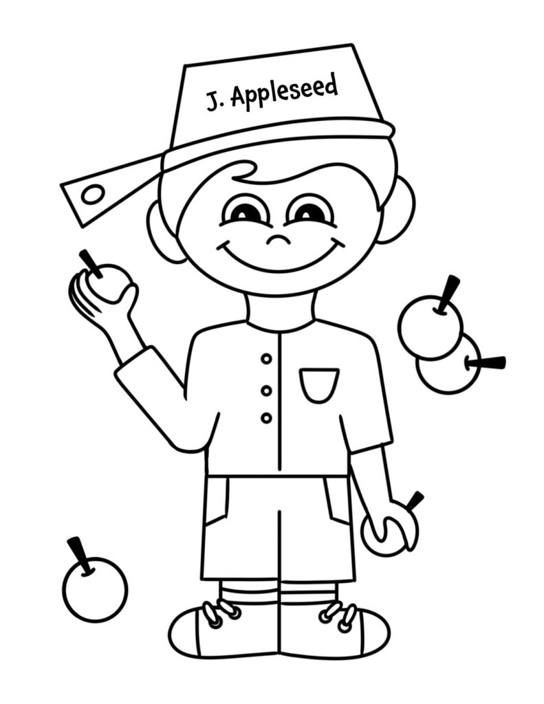 coloring picture of johnny appleseed coloring picture of johnny appleseed
