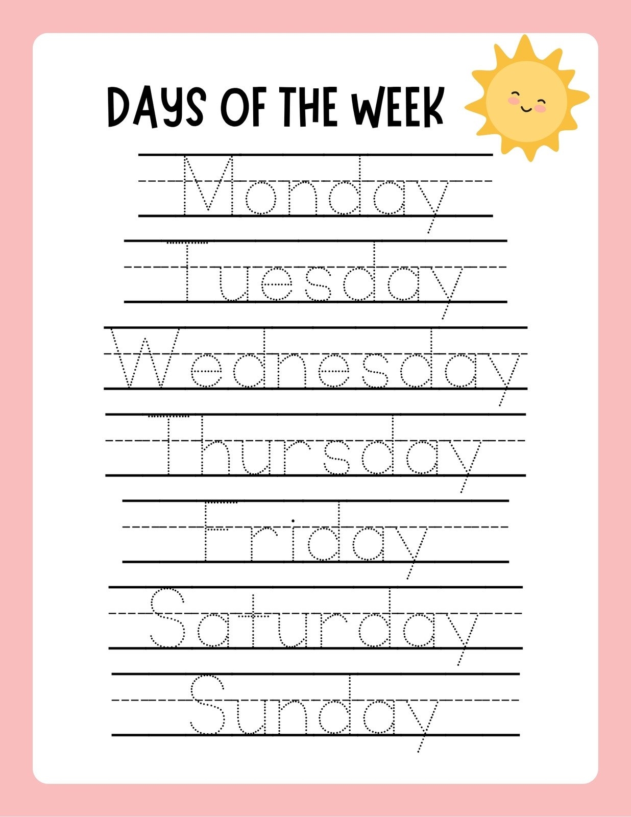 kindergarten worksheets writing