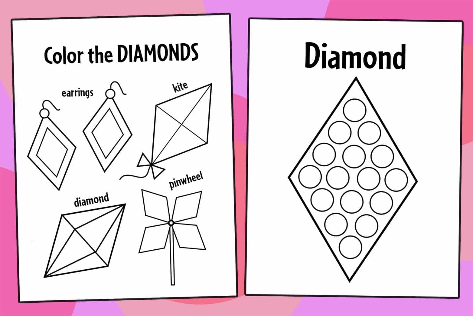 diamond worksheet for preschool