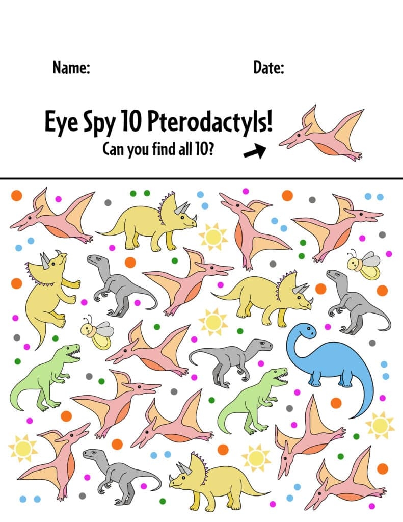 dinosaur worksheet preschool