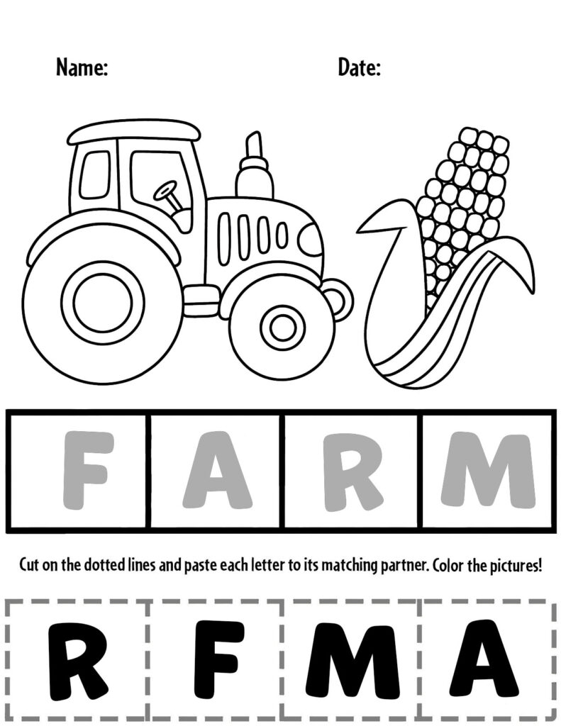 Free Farm Worksheets For Preschool The Hollydog Blog