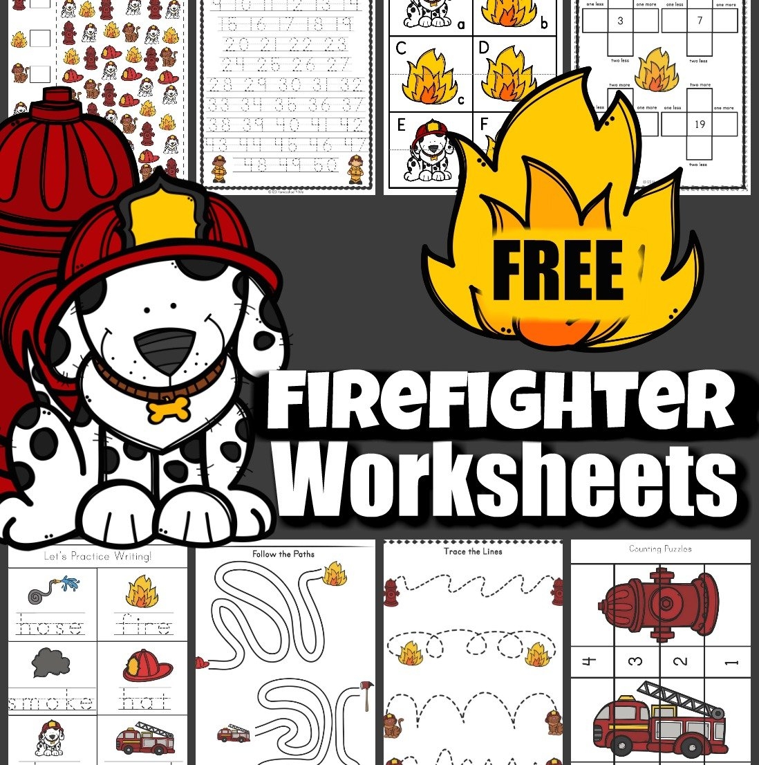  FREE Free Printable Firefighter Worksheets For Kids