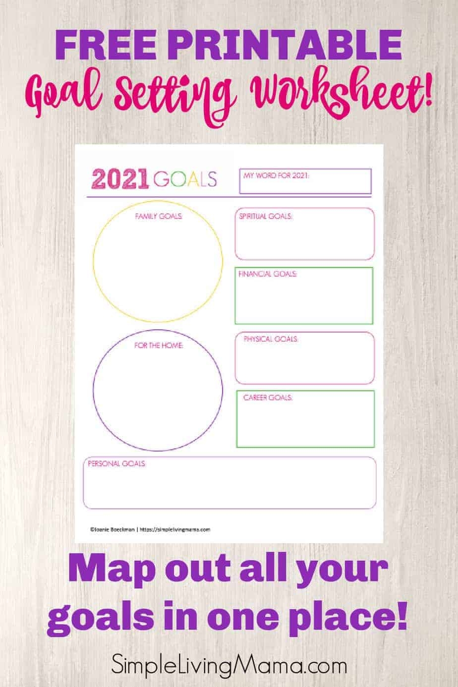 free printable goal setting worksheets