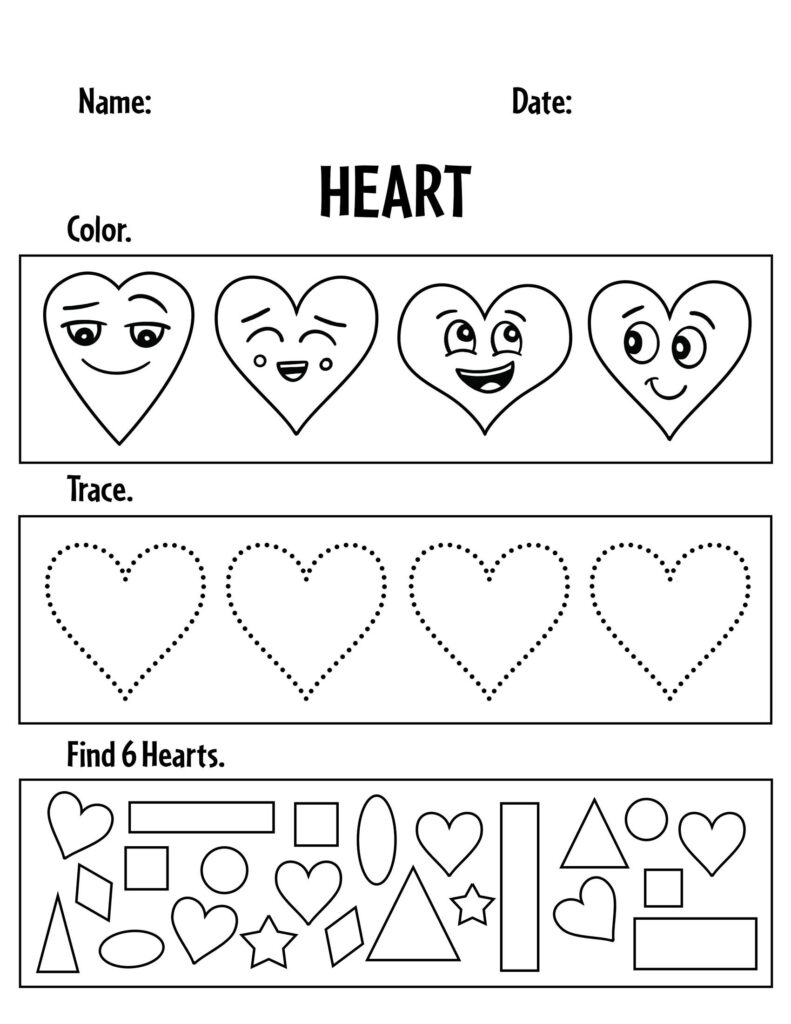 Free Heart Worksheets For Preschool The Hollydog Blog