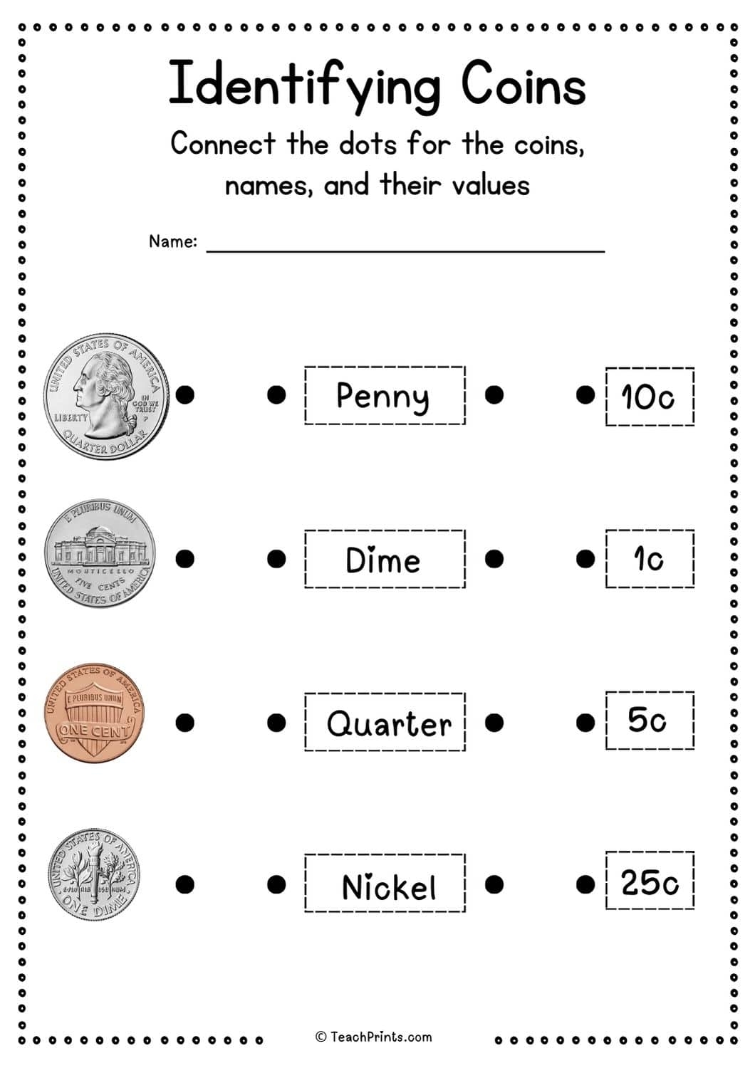 free printable money worksheets for kindergarten