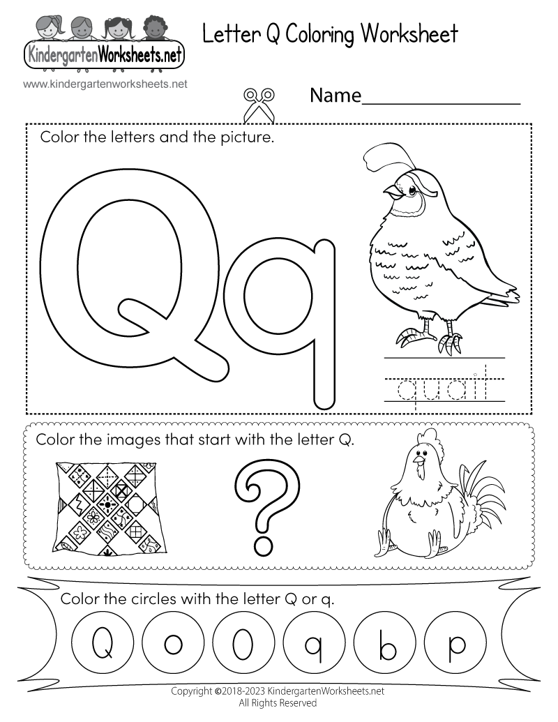 Free Interactive Letter Q Coloring Worksheet For Kindergarten Free Interactive Letter Q Coloring Worksheet For Kindergarten
