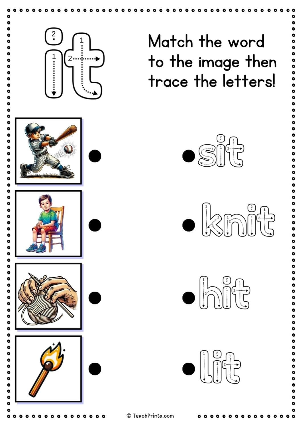 Free It Word Family Worksheets Teach Prints
