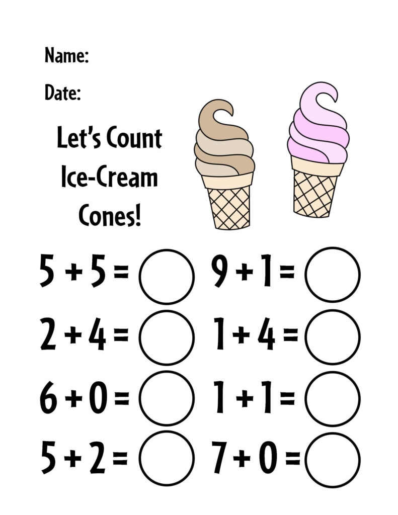 maths worksheet for kg