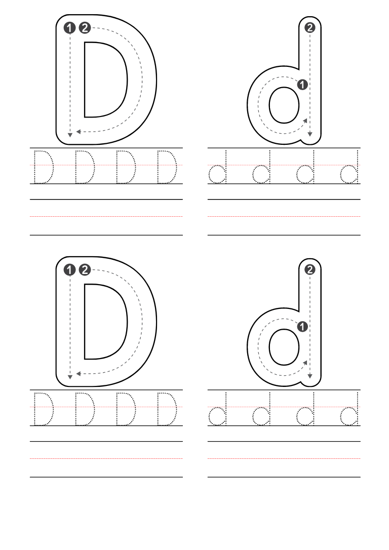 Free Kindergarten Letter D Worksheets Printable PDF