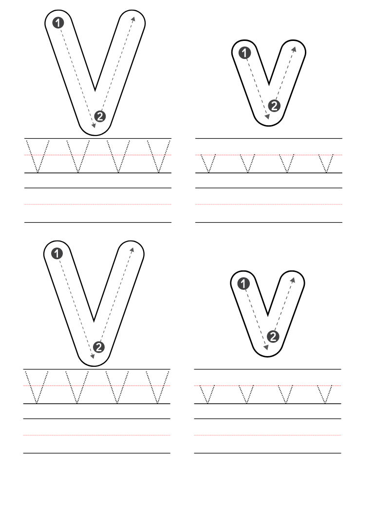 Free Kindergarten Letter V Worksheets Printable PDF