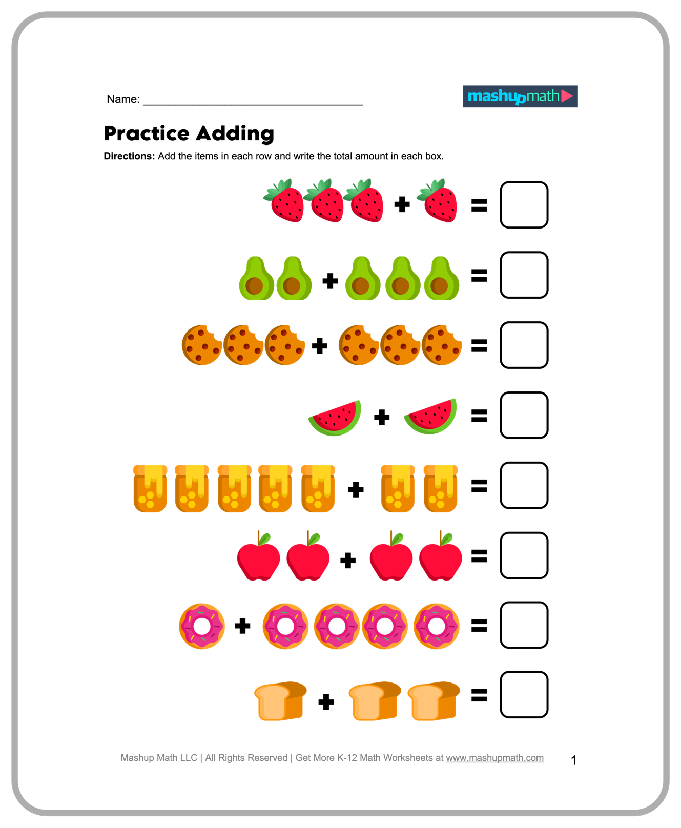 kindergarten math worksheets to print