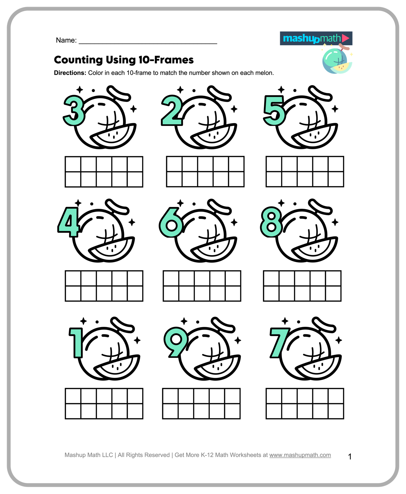 Free Kindergarten Math Worksheets Printable Mashup Math