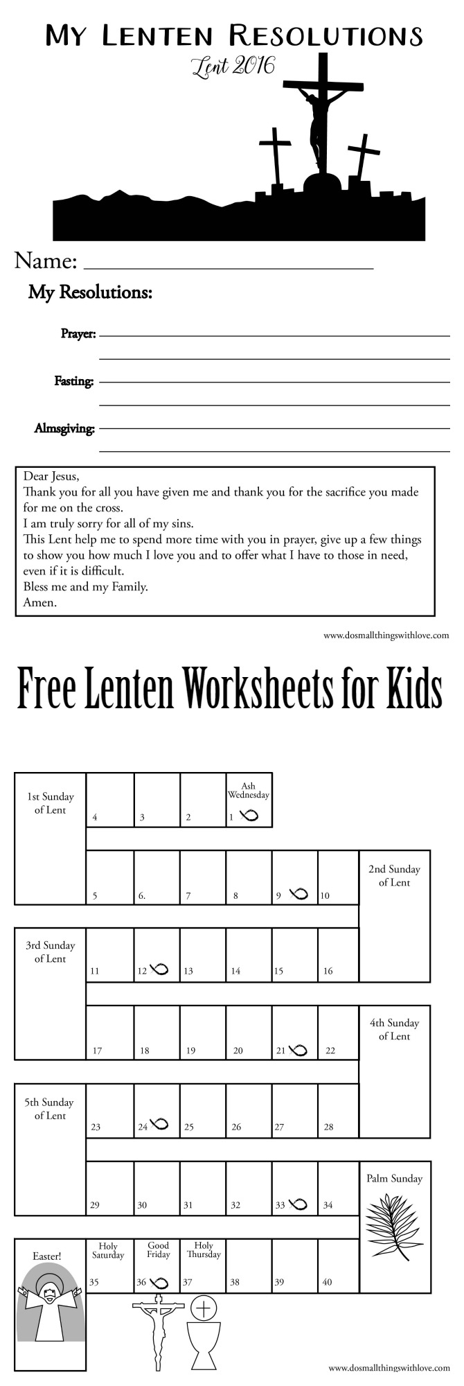 FREE Lenten Worksheet For Kids Catholic Sprouts