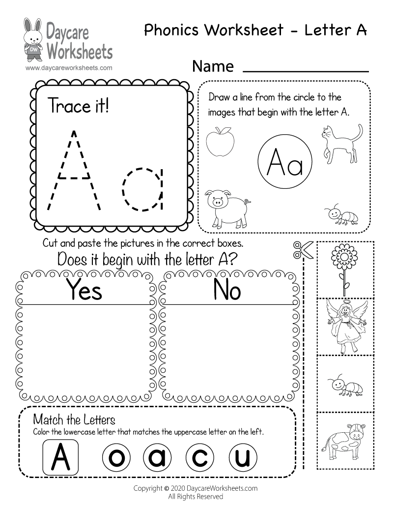 printable phonics worksheets free