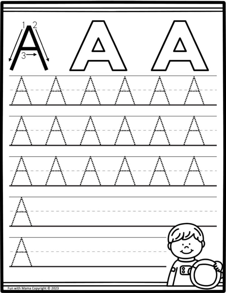 Free Letter A Worksheets For Preschool Kindergarten Fun With Mama