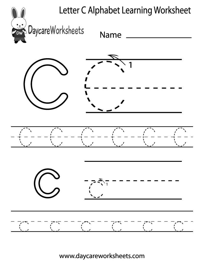 Free Letter C Alphabet Learning Worksheet For Preschool Free Letter C Alphabet Learning Worksheet For Preschool