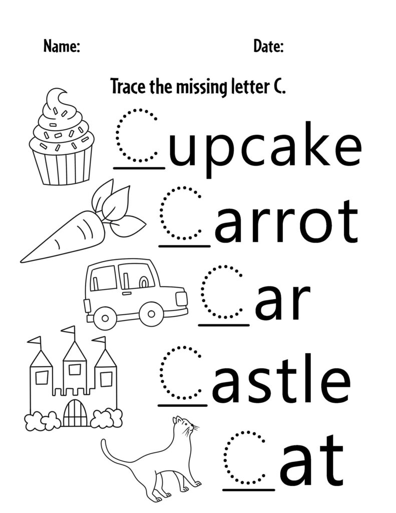 free printable letter c worksheets
