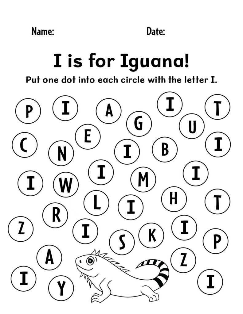 Free Letter I Worksheets For Preschool The Hollydog Blog