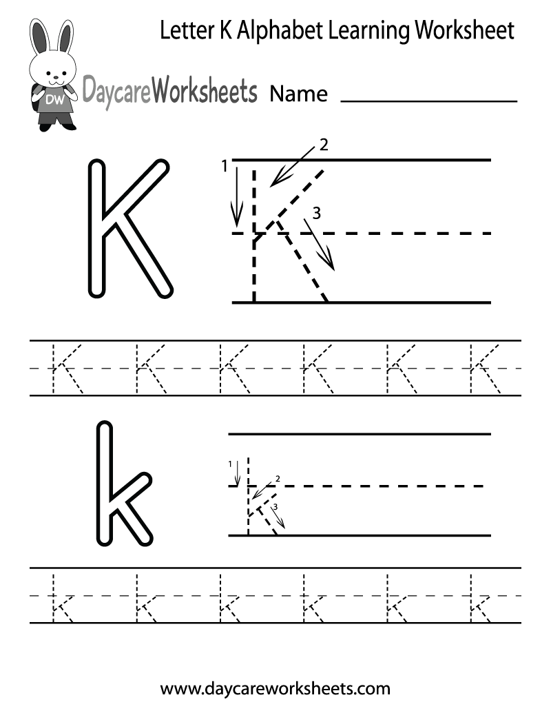 letter k worksheet for kindergarten