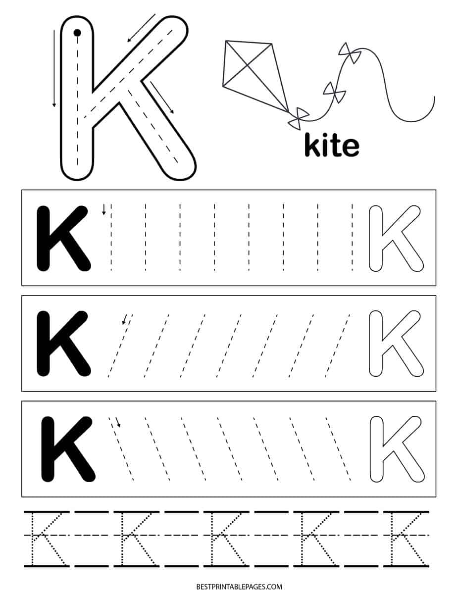 letter k worksheets for preschoolers