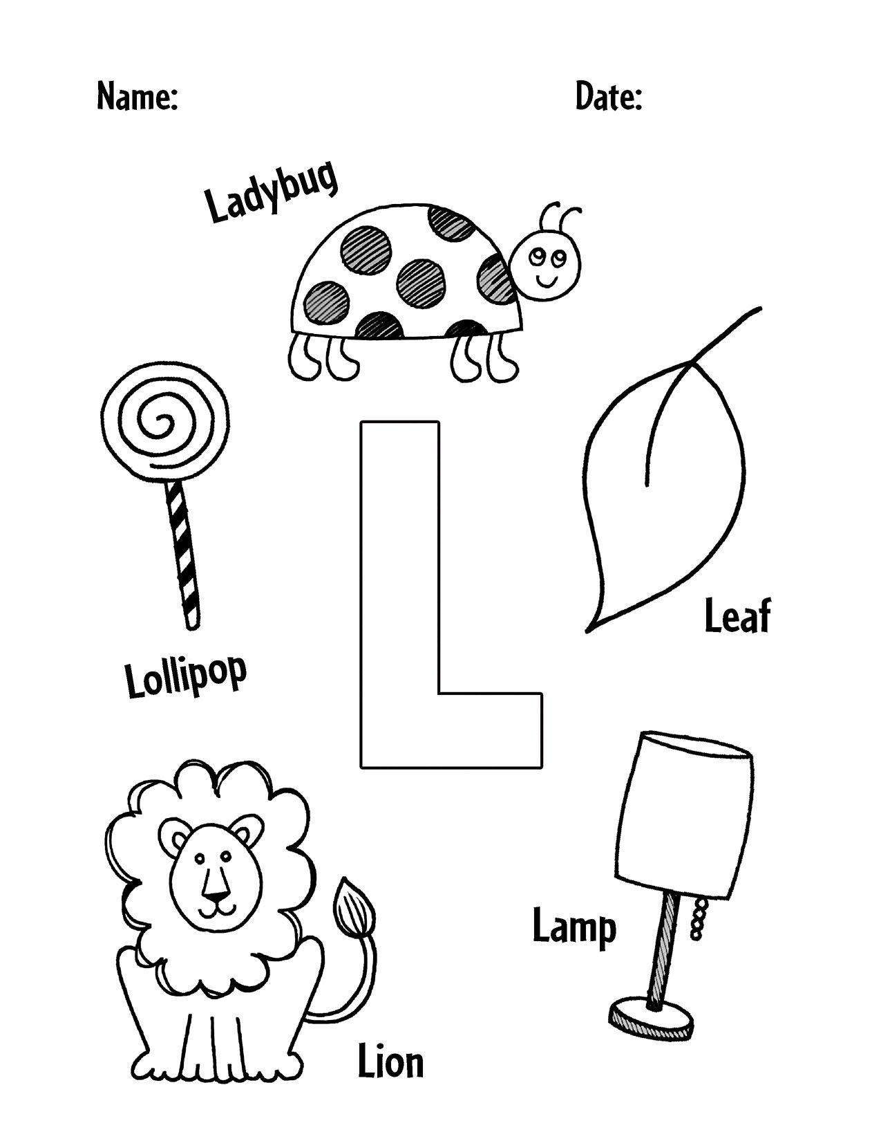 letter l worksheets preschool