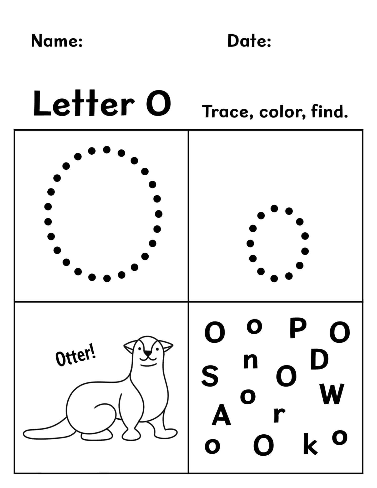 FREE Letter O Worksheets For Preschool The Hollydog Blog