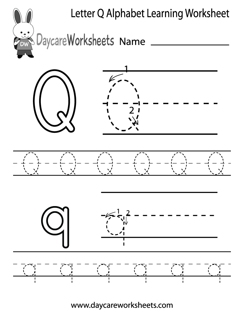 Free Letter Q Alphabet Learning Worksheet For Preschool Free Letter Q Alphabet Learning Worksheet For Preschool