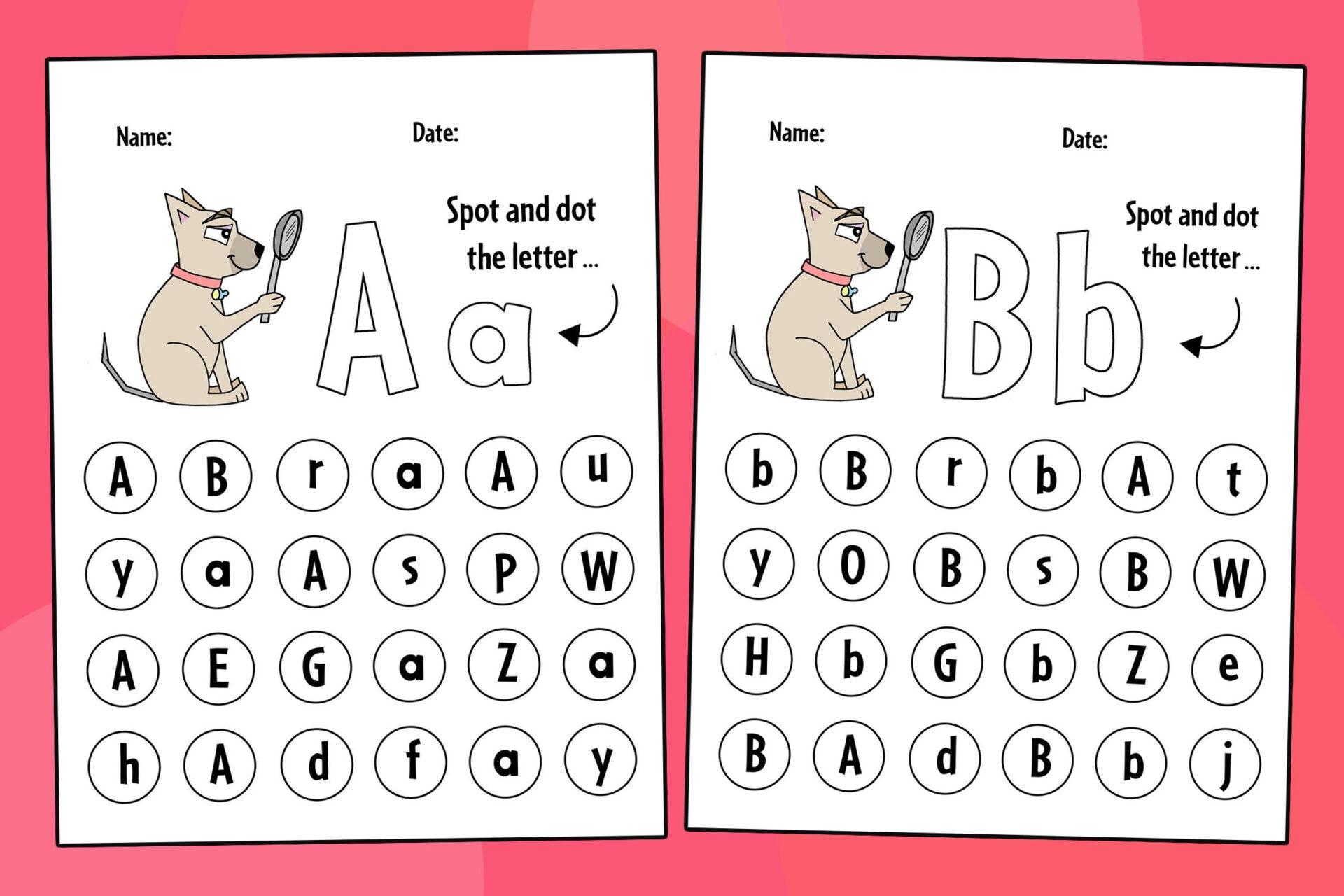 preschool letter recognition worksheets