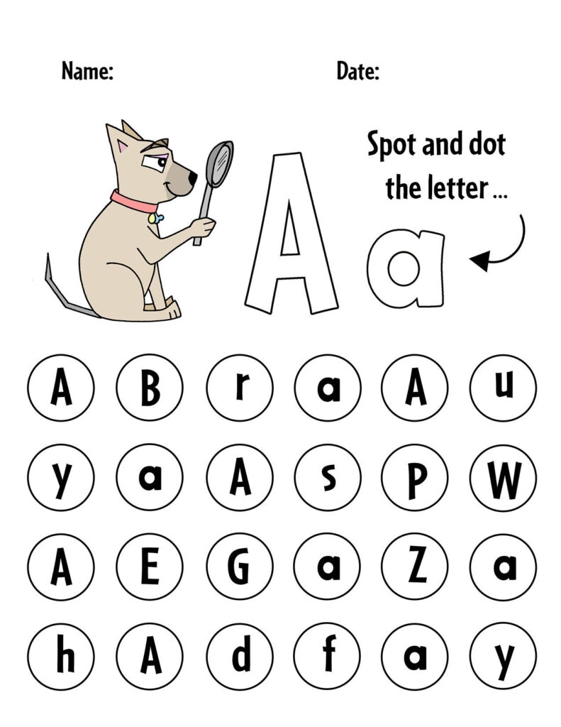 Free Letter Recognition Worksheets For Preschool The Hollydog Blog