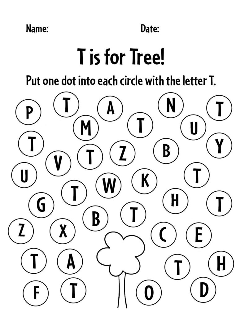 preschool worksheets letter t
