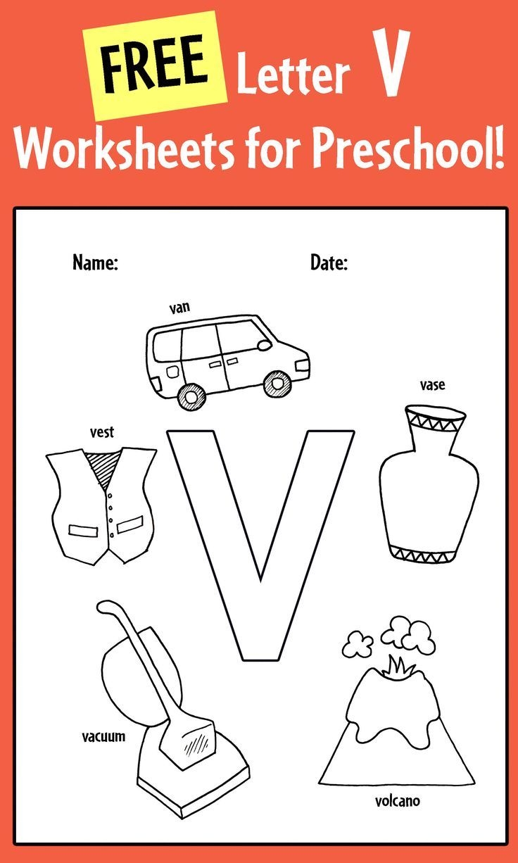 letter v worksheets for kindergarten