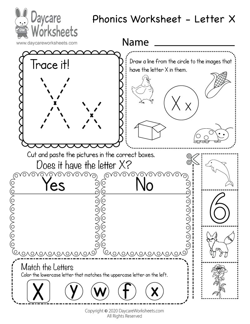 Free Letter X Phonics Worksheet Learn Letter X Sounds Free Letter X Phonics Worksheet Learn Letter X Sounds