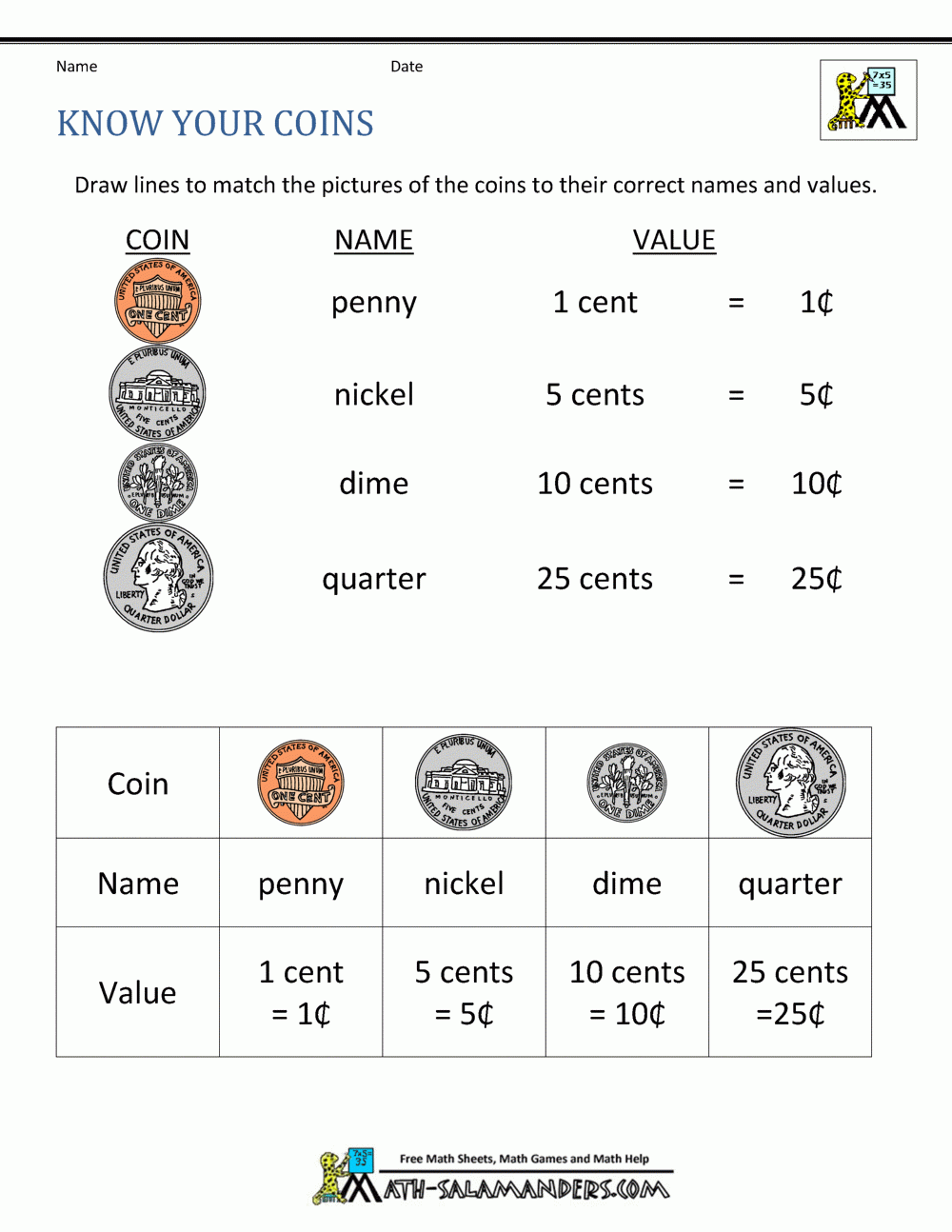 money math worksheets free