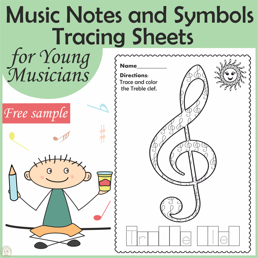 Free Music Tracing Sheets For Young Musicians Made By Teachers