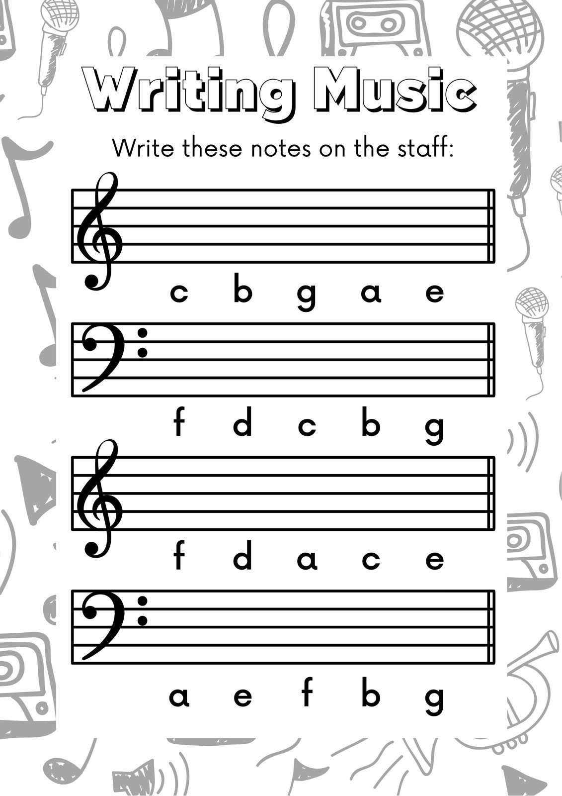 preschool music worksheets