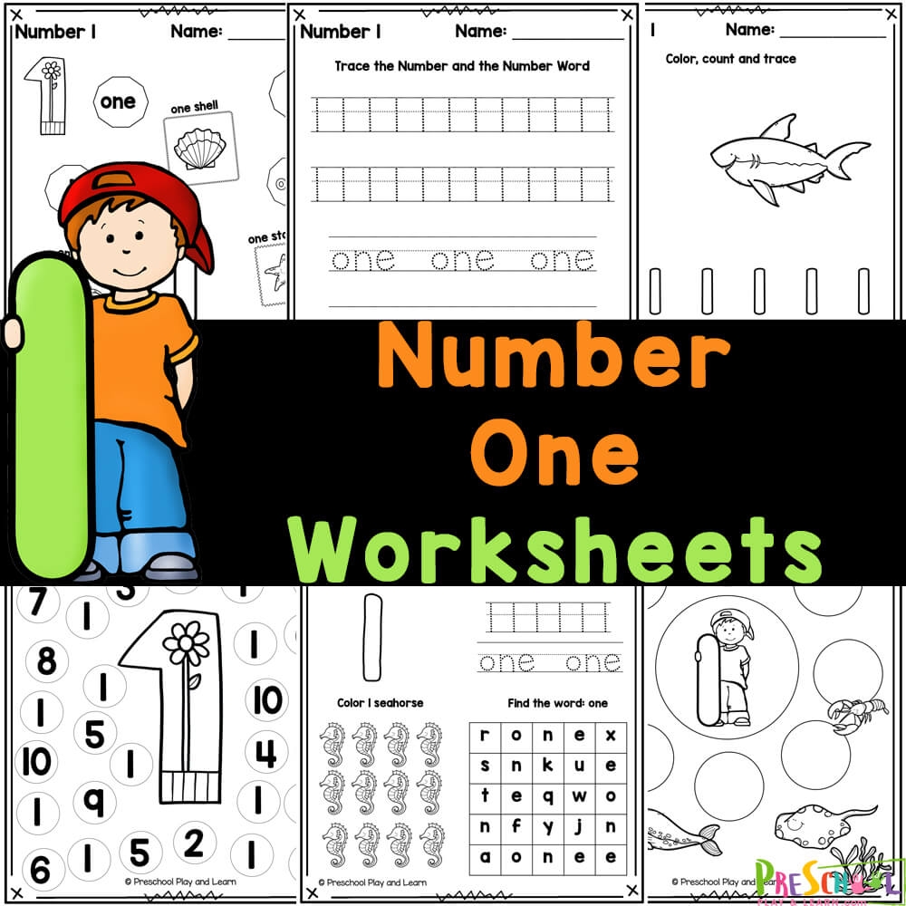 number 1 worksheets preschool