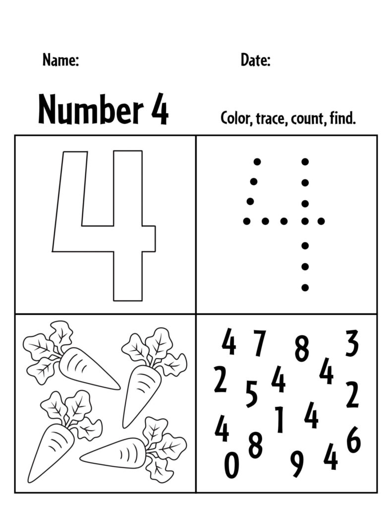 FREE Number 4 Worksheets For Preschool The Hollydog Blog FREE Number 4 Worksheets For Preschool The Hollydog Blog