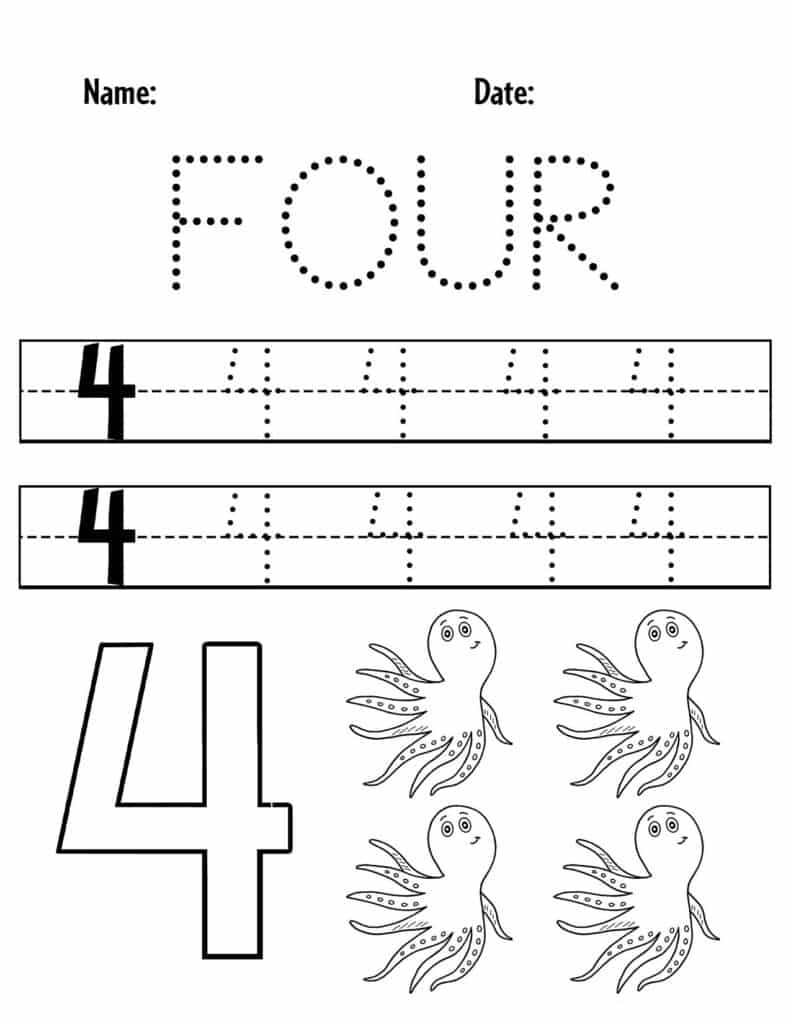 number 4 worksheet for kindergarten number 4 worksheet for kindergarten