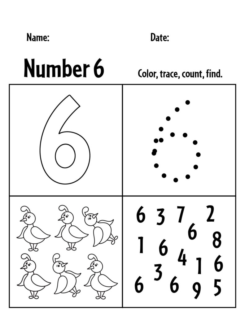 FREE Number 6 Worksheets For Preschool The Hollydog Blog