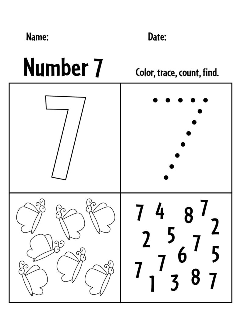 FREE Number 7 Worksheets For Preschool The Hollydog Blog
