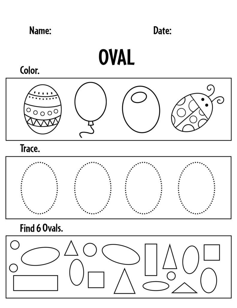 Free Oval Worksheets For Preschool The Hollydog Blog Worksheets Library