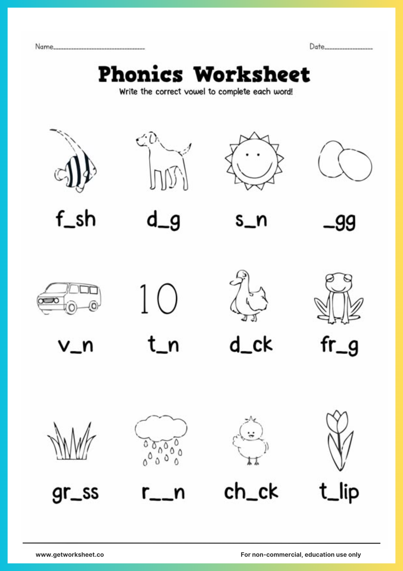 free printable jolly phonics worksheets