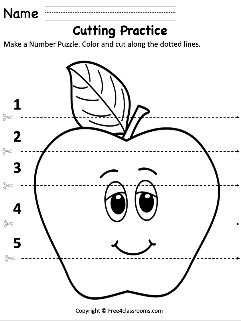 cut worksheets for preschool