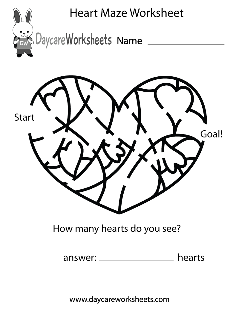 heart worksheets preschool