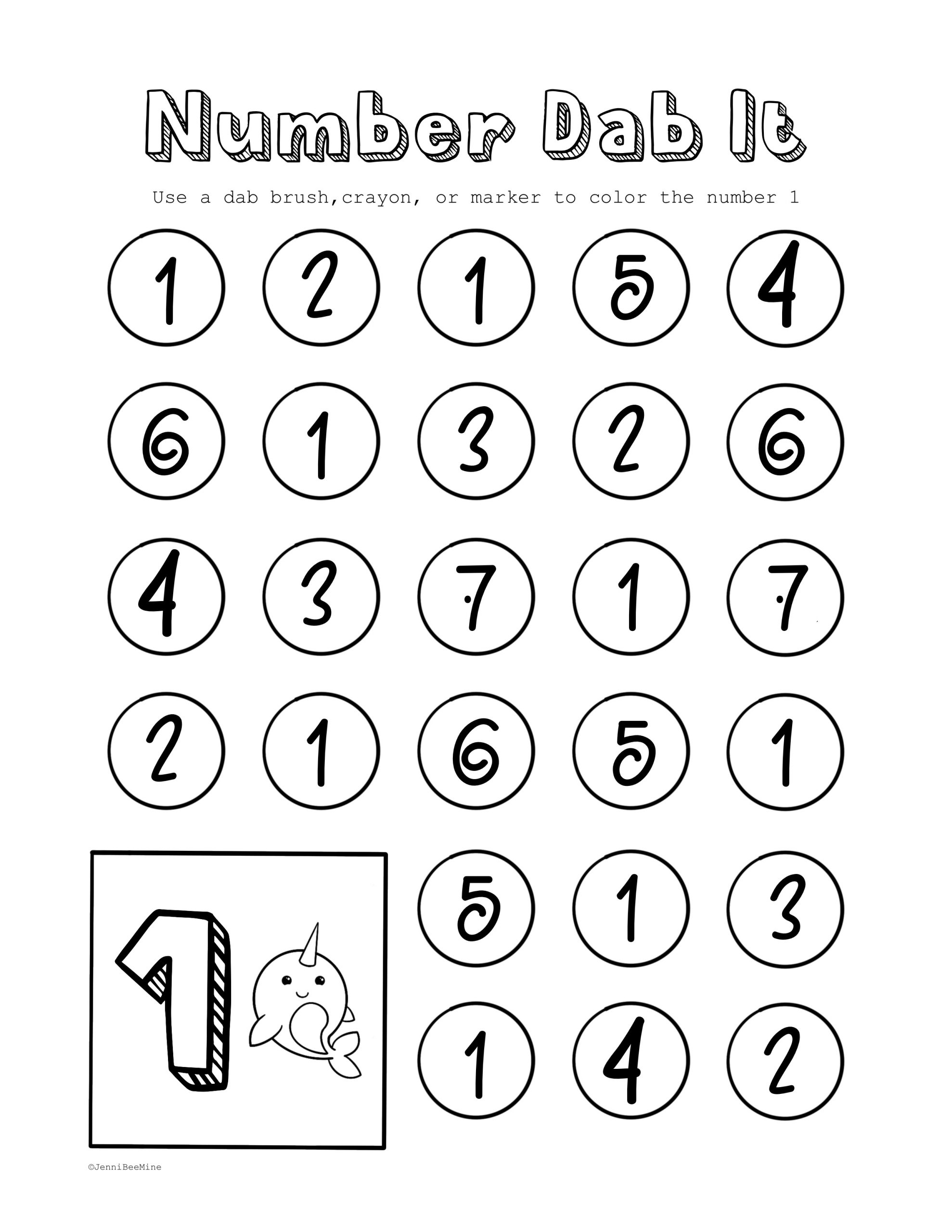 free preschool number worksheets