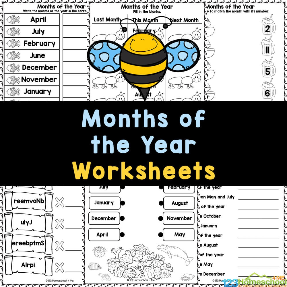 kindergarten months of the year worksheets
