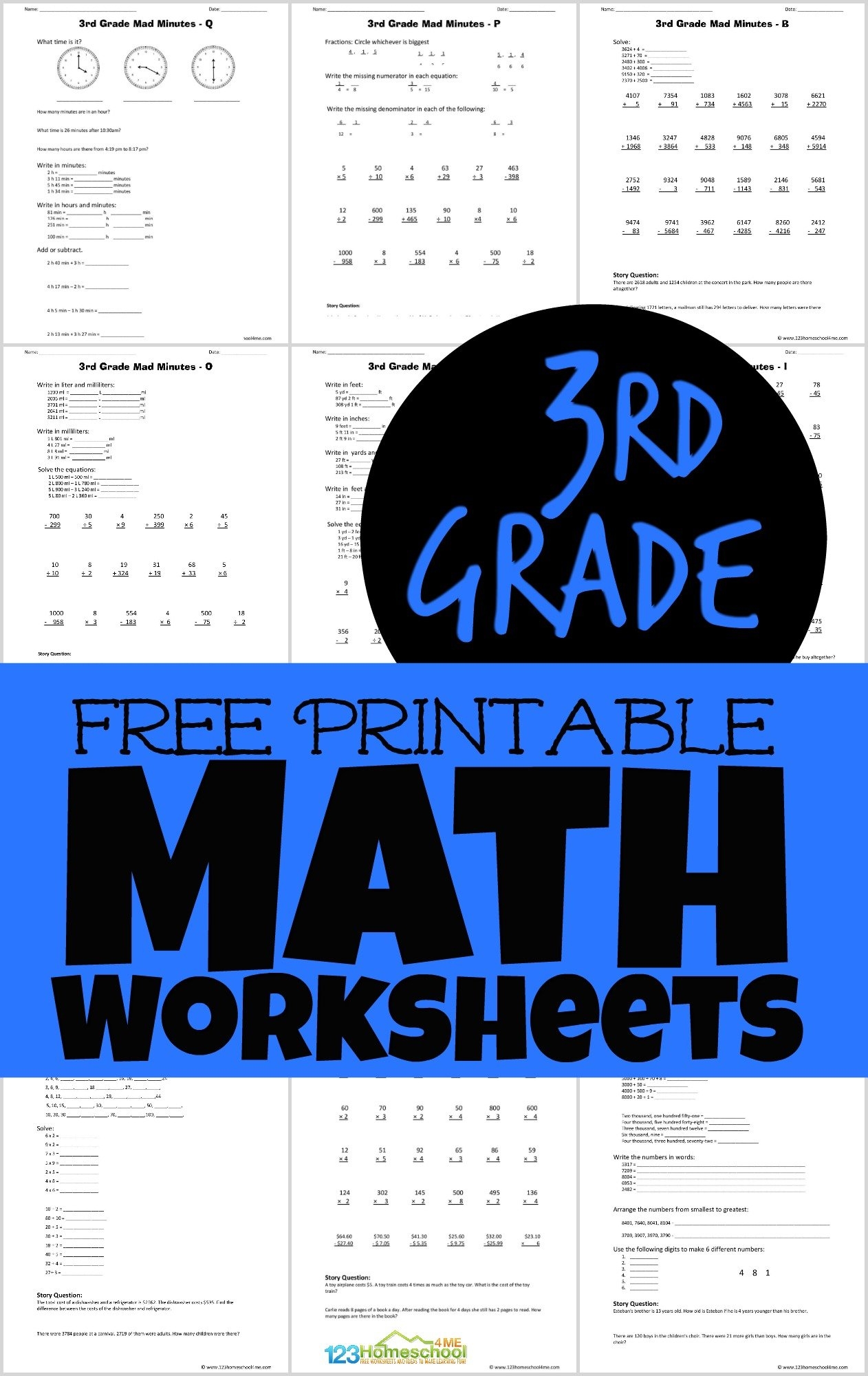 free printable 3rd grade worksheets