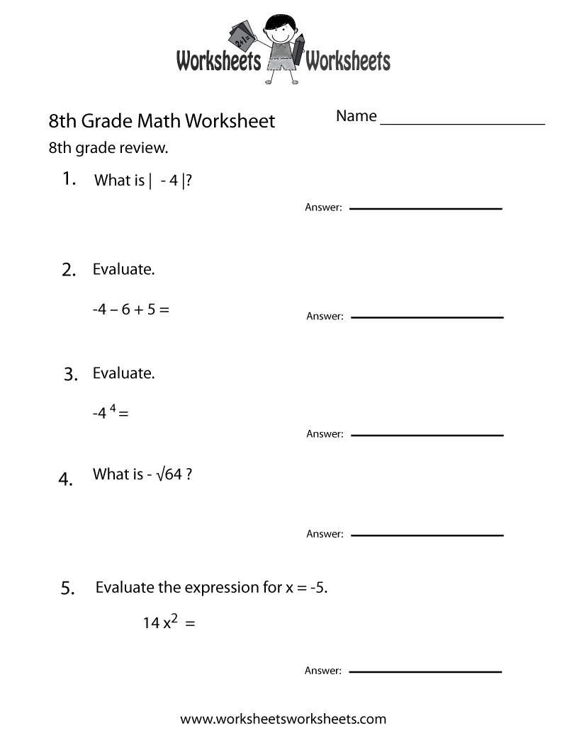 math worksheets 8th grade math worksheets 8th grade